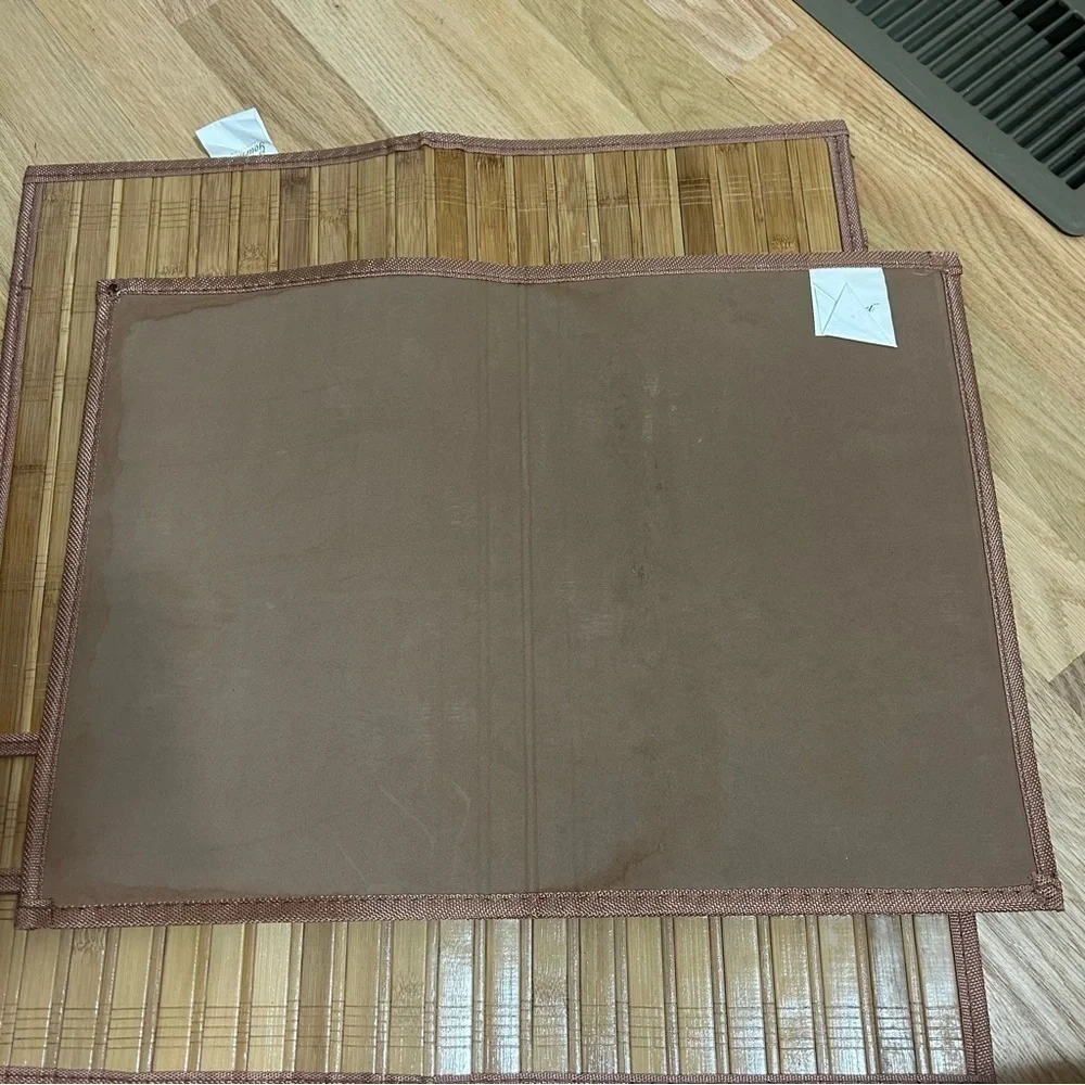 Bamboo Placemats Set of 4 Tan Brown Home Kitchen Dining